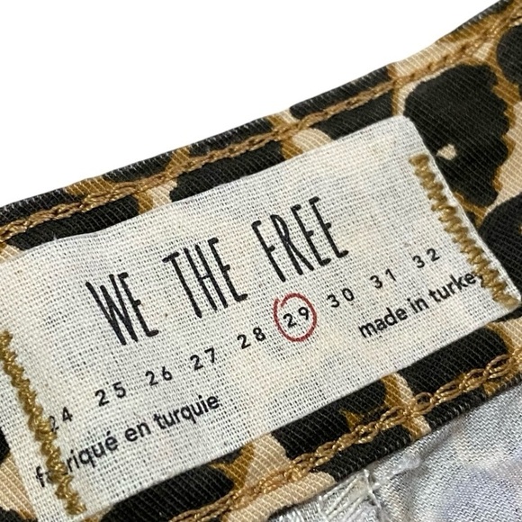 Free People Leopard Print Cropped Skinny Pants Sz 29 High Rise Cotton Blend - Picture 6 of 10